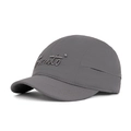 Gorra de béisbol de secado rápido gris oscuro con visera corta y bordado en relieve - Bordado de Letras Gris Oscuro (Gris 1)