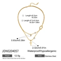 Goldene zweilagige Edelstahlkette mit Kreuzanhänger und runder Zirkonia-Verzierung - Goldener Doppelter Kreuzstil (JDN0204057)