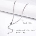 3mm silver Figaro chain necklace in stainless steel with adjustable lobster clasp - 3.0mm Figaro Chain - Silver