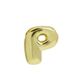 Polished 18k gold balloon letter P pendant with a shiny mirror finish on white background - Gold Letter P (Pendant Only, Without Chain)