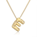Collana con ciondolo a lettera E dorata con pietre di zircone cubico scintillanti - Lettera E