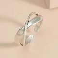 Silver infinity design hollow ring, adjustable toe ring for women in beach jewelry style - Silver Infinity Cross Style