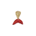 Close-up of resin mermaid tail pendant with red-gold gradient and scale texture - Red & Gold Gradient Glitter Style (Color No. 9)