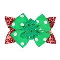 Kerst haarstrik voor meisjes met groene stippen en rode pailletten kerstboom clip - 4# Groene Kerstboom Stijl
