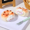 Detailed close-up of miniature resin cat-themed bread models for DIY craft decorations - Rabbit Bread