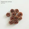 Set of 10 natural pine cones 3-4cm for Christmas decor and DIY crafts projects - 10 Pieces Pack / Original Color
