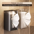 Wall-mounted tissue storage boxes in transparent black and clear striped finish - 2 Pack (1 Each) / Transparent + Gray