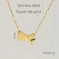 18K gold plated stainless steel heart necklace with letter F pendant for women - Letter F
