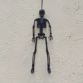 Black 40cm poseable skeleton decoration for Halloween party scene with hanging rope - Black 40cm Skeleton