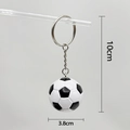 Detail view of 3.8cm mini soccer keychain with 10cm total height for football fans - New Black and White Soccer (Diameter 3.8cm)