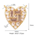 Gouden hartvormige bedel met centraal motief en zirkoonstenen, afmeting 15x14mm - L254937-Gouden Geometrisch Hart