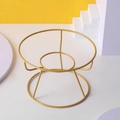 Minimalistischer, mattgoldener Metallständer mit kreisförmigem Rahmendesign - Einzelner Ständer / Gold