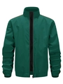 Giacca sportiva antivento da uomo verde scuro con colletto rialzato e cerniera intera - XS / Verde