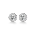Elegant S925 sterling silver round halo stud earrings featuring sparkling cubic zirconia - 925 Silver / Silver