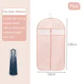 Pink houndstooth dust cover for coats and suits, 58x108cm with clear window - Flat Style / Medium / Pink
