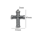 Silver vintage cross pendant 45mm x 32mm in stainless steel for DIY jewelry making - Style 14