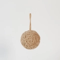 Light brown knitted Christmas ball ornament with hanging loop for tree decoration - Light Brown