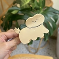 Simpatica molletta per capelli a forma di cucciolo color crema in vista naturale - Circa 8cm / Cagnolino bianco con la coda che scodinzola