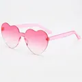 Pink gradient heart-shaped rimless sunglasses in a sweet transparent candy style - Gradient Pink