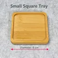 Natural bamboo square coaster with 8cm diameter and raised edges for DIY crafts - 8cm Square Coaster