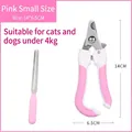 Pink pet nail clipper and file set for small cats and dogs under 4kg, 14x6.5cm size - Small Set (With File) / Pink