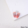 Ciondoli nail art in lega a cuore cavo argento con strass, misura 8mmx7mm - QFX44-Cuore con Perla Bianca su Base Argentata (8mmx7mm)