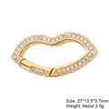 Gold heart carabiner clasp with micro-pave cubic zirconia for DIY jewelry making - Style 35: Copper Micro-set Zircon Connecting Clasp