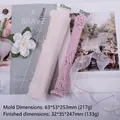 Molde de silicona para velas largas vintage con relieves florales y detalles de encaje - Vela de Columna Larga Retro ZL-934