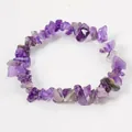 Handmade irregular natural amethyst crystal gravel bracelet with vibrant purple stones - Dream Amethyst