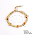 Dettagli dimensionali del bracciale in acciaio inossidabile dorato 18K con pietre arancioni - Arancione