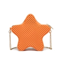 Orangefarbene PVC-Geleetasche in Sternform mit Bubble-Struktur und Goldkette - Orange