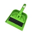Mini green handheld broom and dustpan set for desktop and keyboard gap cleaning - Candy Green with Black Bristles