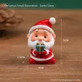 Mini statuina di Babbo Natale in resina con scatola regalo verde per Natale - 7116R-07 Babbo Natale