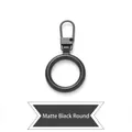 Universal replacement round snap hook zipper pull in matte black finish for bags - Round Black