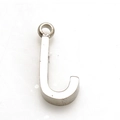 Polished silver stainless steel letter J pendant with mirror finish and ring buckle - Steel J (With Chain) / Silver-Letter J