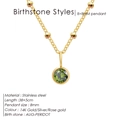 Elegant August birthstone necklace featuring a green peridot pendant in 14K gold finish - August Light Green (Light Green Rhinestone) / Gold