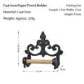 Vintage cast iron paper towel holder with fleur-de-lis motif measuring 13x8x14.5cm - 7499 Paper Towel Holder (Small) / Bronze