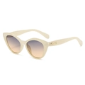Cat eye sunglasses with cream frames and blue to orange gradient lenses for women - Beige Frame Gradient Grey Tea Lens