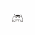 Silver metal hair claw clip with minimalist cat ear design on white background - Silver Cat Ear