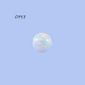 Polished opal stone stud earring in OP17 milky white iridescent finish for women - OP17 White Opal Ball