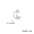Hollow moon and star pendant in stainless steel with silver finish for jewelry making - Moon & Star / Silver