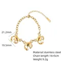 Golden stainless steel crab charm bracelet with adjustable 16+5cm lobster clasp chain - Crab Bracelet / Gold
