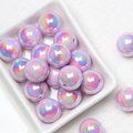 Colorful 16mm acrylic beads with AB coating for DIY bracelets and jewelry making - Light Purple