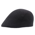 Classic dark grey wool blend striped flat cap with textured diagonal twill fabric - 58cm / Dark Gray