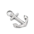 Pendente ad ancora in acciaio inossidabile lucido con anello su sfondo bianco - Stile Ancora Argentata (KLJ5838-Z)