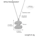 Silver stainless steel necklace with number 2 zircon pendant for women fashion - 40+5cm / Silver-Z