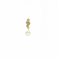 Golden spiral hair pendant with faceted crystal drop for DIY braid accessories - Clear Glass Pendant