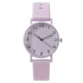 Fashionable lilac quartz watch for women with silicone strap and numeric dial - Purple