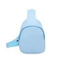 Light blue PU leather crossbody chest bag for kids with adjustable woven strap - Blue
