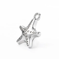 Silver starfish pendant in stainless steel with detailed marine texture for jewelry making - Starfish 1# / Steel